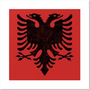 Vintage Albanian Flag Posters and Art